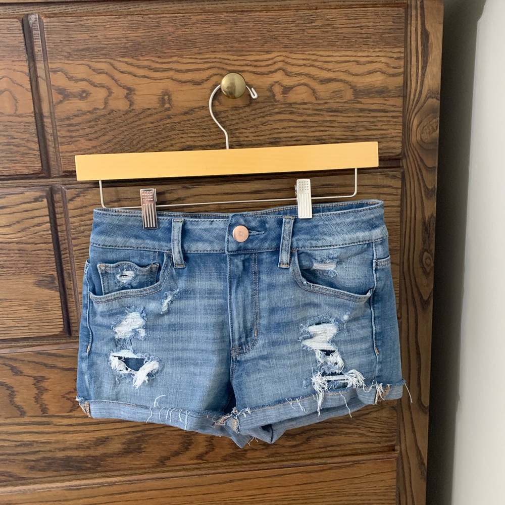 American eagle high rise shortie Jean shorts